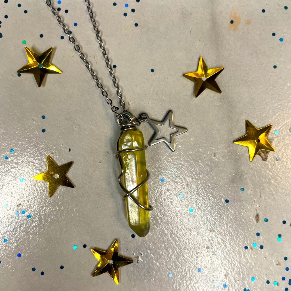 Quartz&star necklace